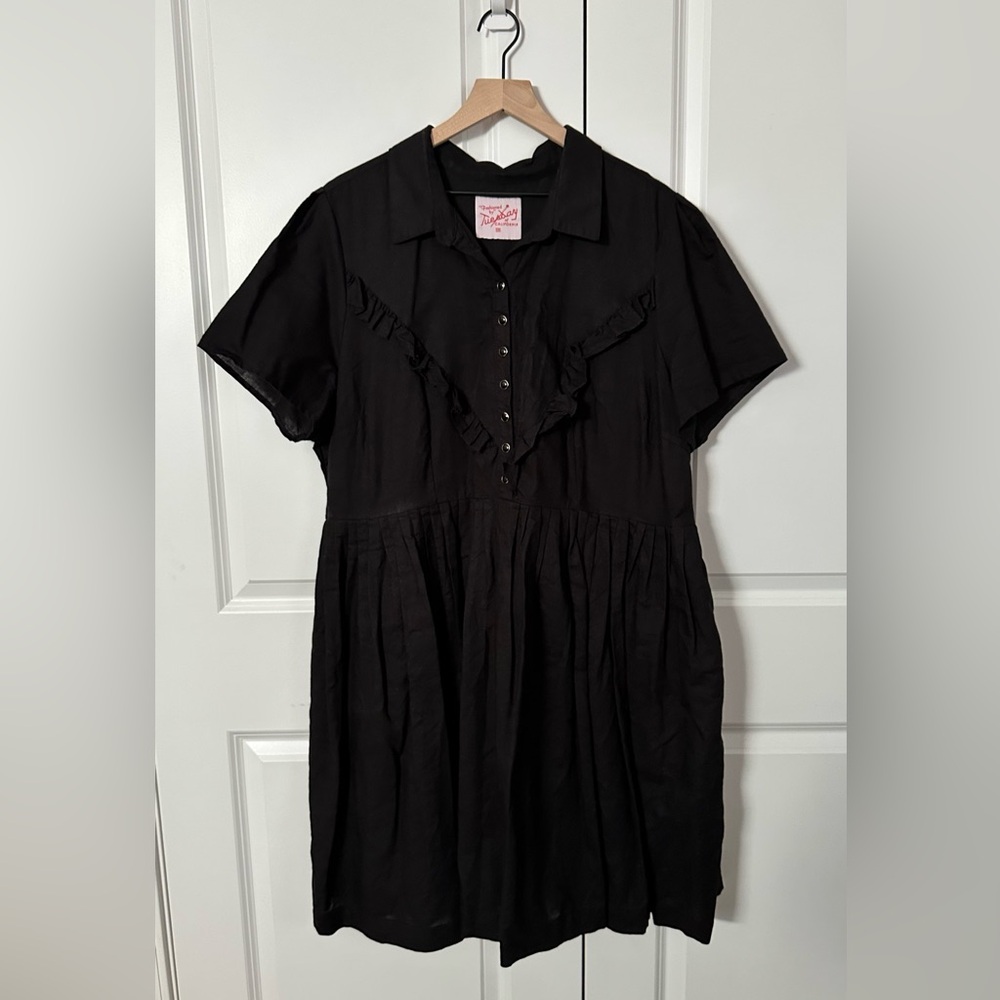 Tuesday of California Rodeo Dress in Black Linen 2X